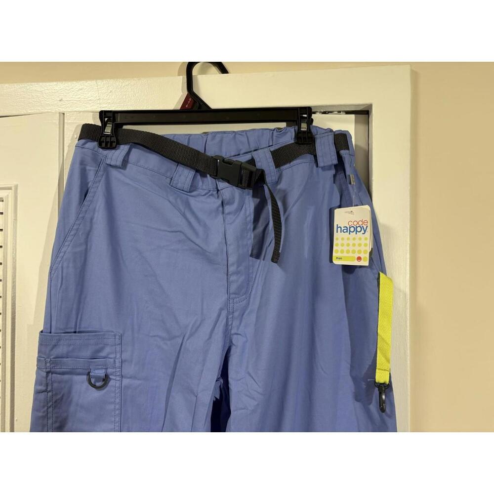 NWT Code Happy Mens Blue Scrubs Pants Size M